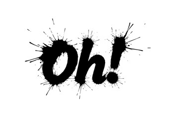 Ink splash design featuring the word "Oh!" for surprise and realization themes