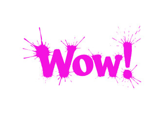 Ink splash design featuring the word "Wow!" for excitement and surprise themes