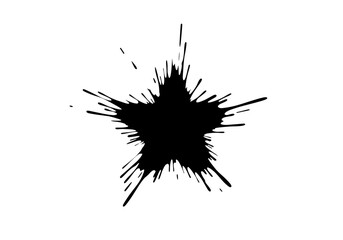 Ink splash design of a star for creativity and celebration themes
