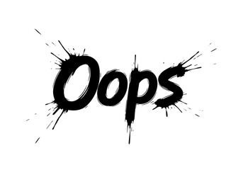 Ink splash design featuring the word "Oops" for playful and humorous themes