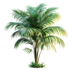 Majestic Palm Tree Beauty A Tropical Paradise in Green Detail Nature s on transparent background