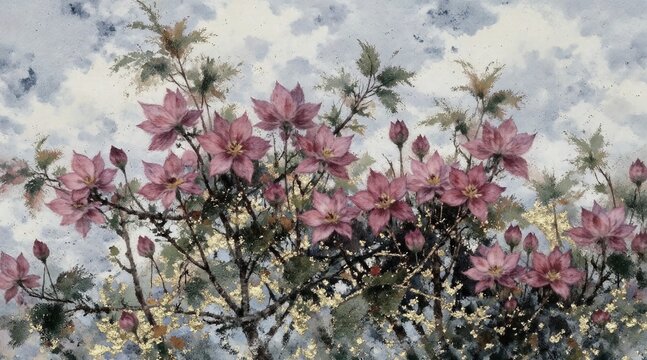 Ethereal Blooming Cascades Against the Whispering Veil