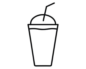 Smoothie Icon:  Simple Line Art, Refreshing Summer Beverage Design Ai Generated