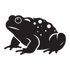 Minimal Black Toad Silhouette Vector with Spots