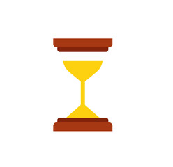 Simple Yellow Hourglass Icon: Time Management, Deadline Concept