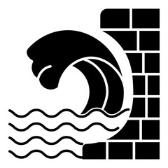 Wave Barrier Glyph Icon