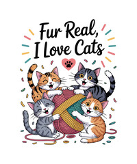 Cat T-Shirt Design Bundle – Cute, Funny, and Sassy Kitty Quotes with Cartoon Cats, Paw Prints, Meow Elements – Ideal for Sublimation, Apparel, Stickers, and Print-on-Demand Projects