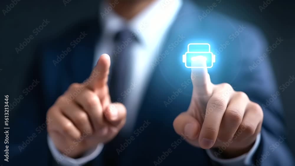 Aufkleber a businessman leverages ai for efficient automation and seamless digital communication.