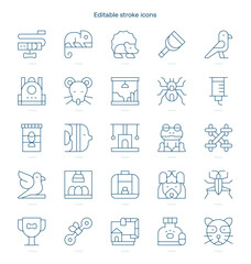 Pets stroke icon. Pets line icon set. editable stroke icon pack