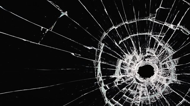 cracks glass fracture effect texture isolated abstract black background. Shattered glass impact pattern animated overlay, 
Broken glass black live texture. Close-up of shattered glass 