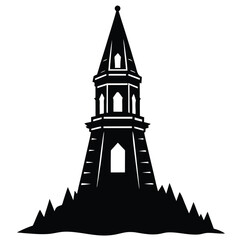 Obraz premium Tower vector silhouette Single collection 