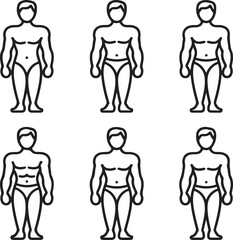 Body Types and Wellness Icons – Minimal Line Art for Weight Loss, Health, and Exercise TrackingBody Types and Wellness Icons – Minimal Line Art for Weight Loss, Health, and Exercise Tracking