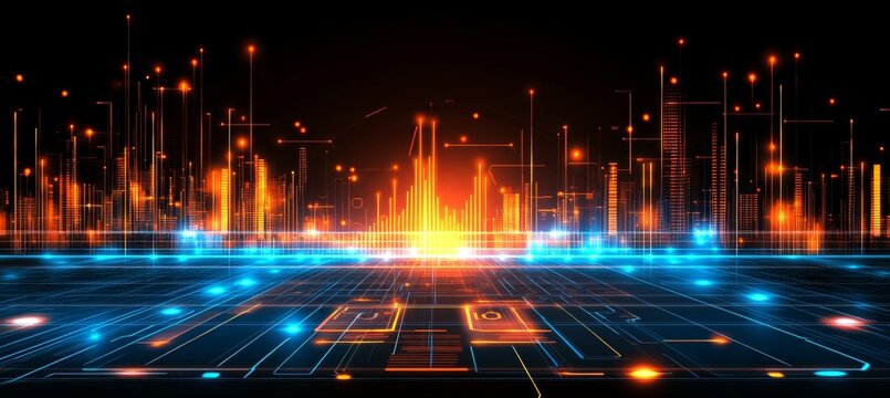 Advanced Electronic Financial Graphs Analyzing Stock Trends and Market Data in a Digital World - Powered by Adobe