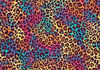 Vibrant animal print background for fashion design projects and modern textile patterns with bold color splashes