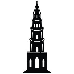 Tower vector silhouette Single collection 