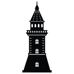 Tower vector silhouette Single collection 