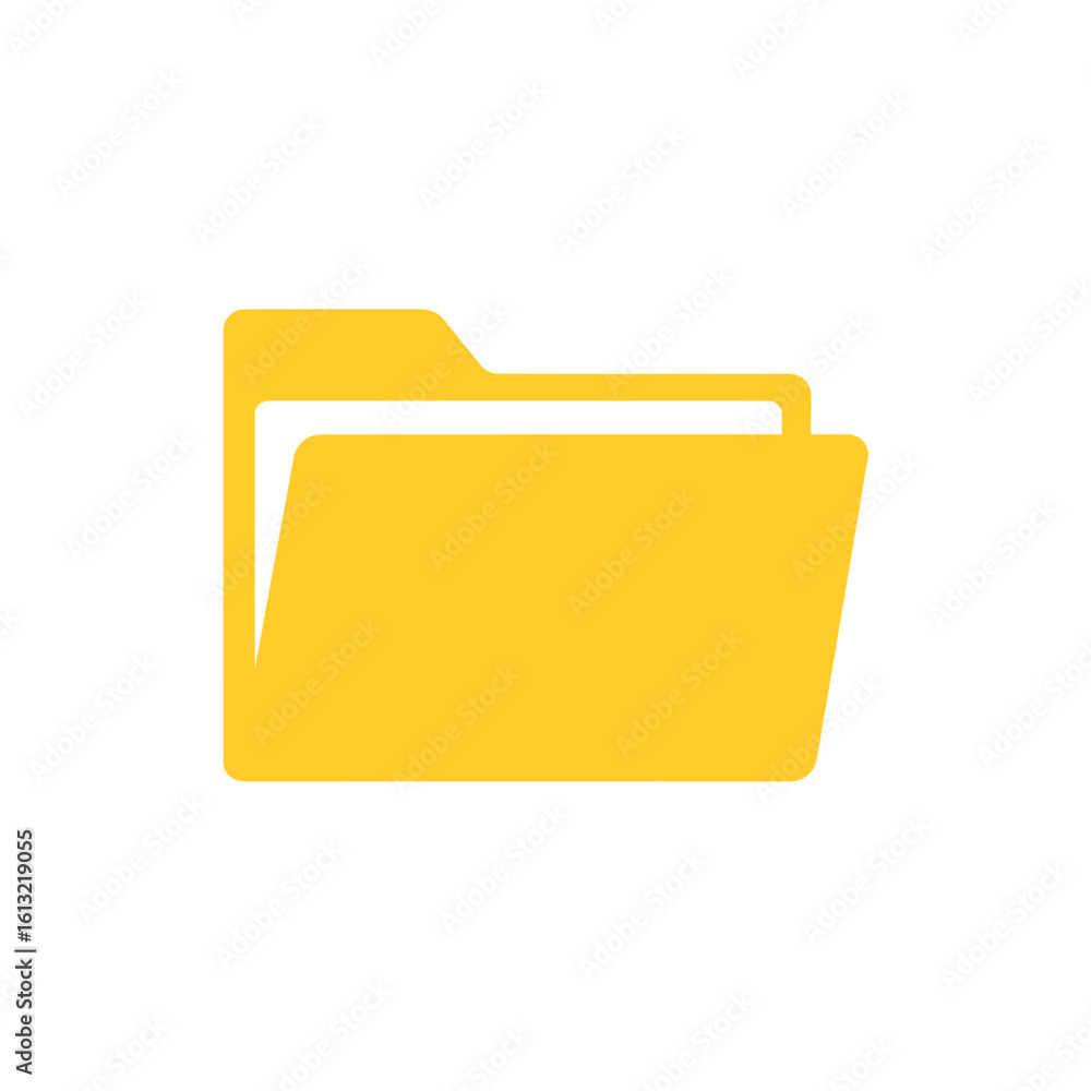 Aufkleber a simple, yellow folder icon with open file pages.