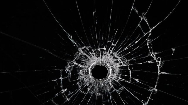 cracks glass fracture effect texture isolated abstract black background. Shattered glass impact pattern animated overlay, 
Broken glass black live texture. Close-up of shattered glass 