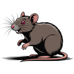 Fototapeta premium vector illustration of a cartoon rat