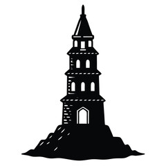 Tower vector silhouette Single collection 