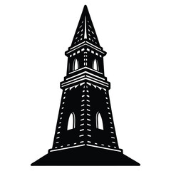 Tower vector silhouette Single collection 