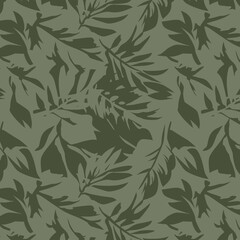 leaves and floral flower silhouette pattern