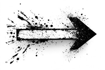 Black arrow graphic with grunge effect