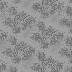 Obraz premium leaves and floral flower silhouette pattern