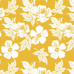 Fototapeta premium leaves and floral flower silhouette pattern