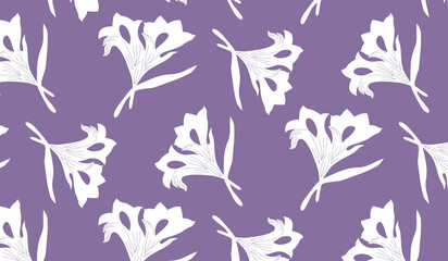 leaves and floral flower silhouette pattern