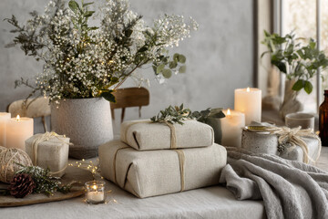 minimalist atmosphere of christmas celebration in usa is beautifully captured in this scene