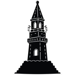 Tower vector silhouette Single collection 