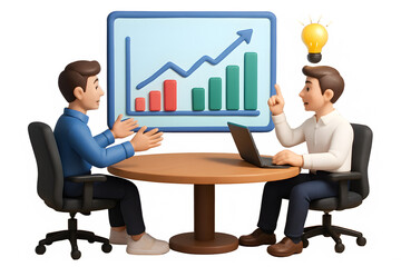 Business meeting with charts and ideas Transparent Background