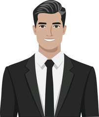 Business Leader in Suit Silhouette Black and White

