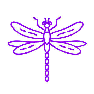 recommend clip art: Vibrant purple dragonfly with delicate wings in a minimalist silhouette