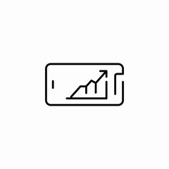 mobile growth chart icon sign vector