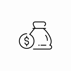 money bag dollar icon sign vector