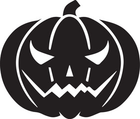 Vector of a carved Halloween pumpkin with spooky eyes and jagged mouth