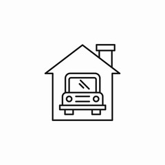 garage car house icon sign vector