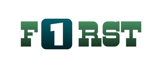 Testo FIRST con colore variabile e sfondo
