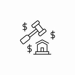 property auction gavel icon sign vector