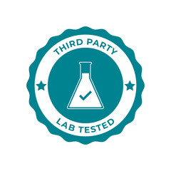 Third Party Lab Tested Badge Icons with Flask for Product Certification and Quality Assurance