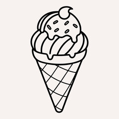 Classic Ice Cream Cone Outline
