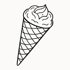 Classic Ice Cream Cone Outline
