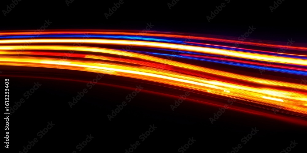 Poster dynamic light streaks in motion abstract art representing swift movement and agility techniques