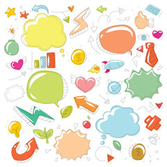 Business doodle set vector