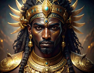 Fototapeta premium African king portrait, regal attire