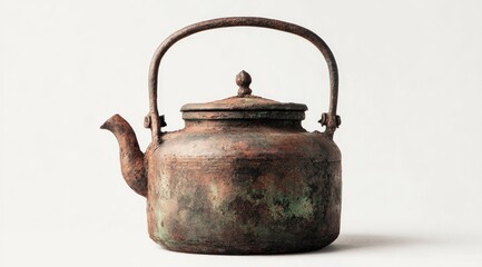Rusty antique copper kettle