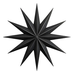 Obraz premium A striking black starburst with sharp points on a clean transparent background