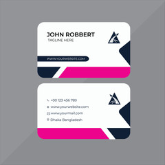Modern Business Card Design with Pink and Navy Accents for Professional Networking and Brand Identity Creation Template
